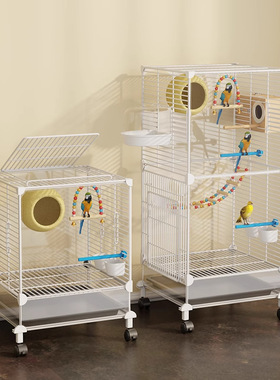 Birdcage, Parrot, Splash proof Cage, Home Use, Black Phoenix