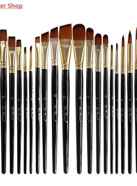 5pcs/set Nylon Hair Oil Paint Brush Set Round Filbert Angel