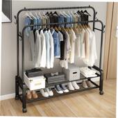clothes simple rack pole Hanging bedroom one hanger drying