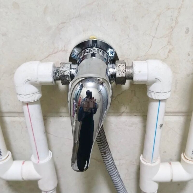全铜带上水家用混合阀阀门开关阀老式花洒太阳能水龙头热水器