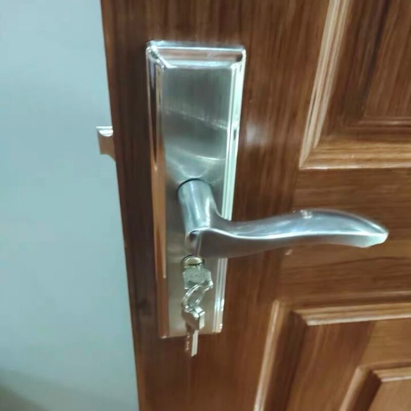 老式房门不锈钢房间免改孔门锁家用可调节执手把手木门室内静音