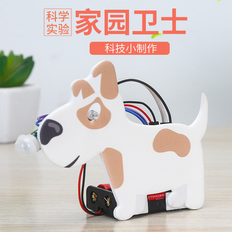 儿童科技小制作家园卫士教具 学生diy红外热释感应小实验手工材料