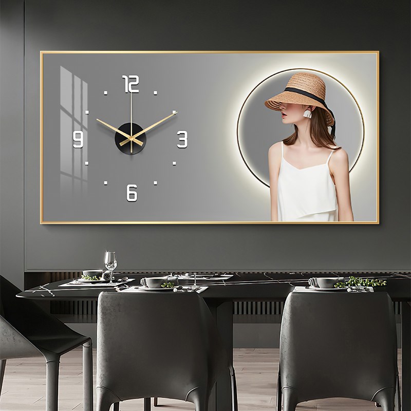 大尺寸电表箱装饰k画横版带钟表时钟遮挡挂画配电箱强弱电箱信号