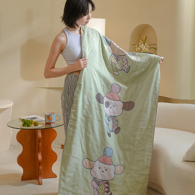 2025新款浴巾儿童纱布浴巾大人不掉毛100全棉S婴儿女大尺寸a类