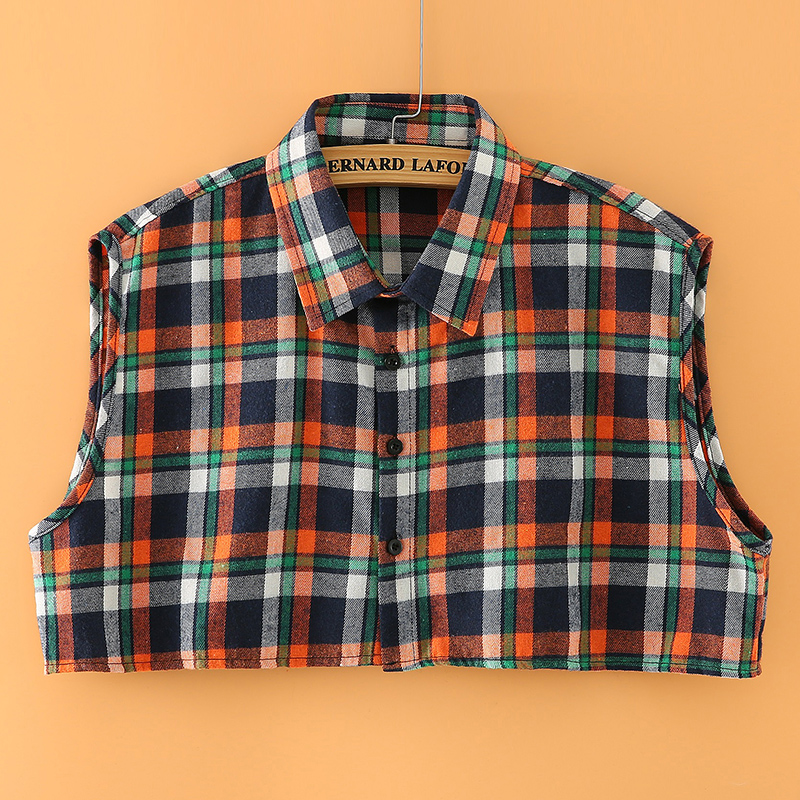 假领子女百搭格子假领分尺v码内搭衬衣领春秋冬新款衬衫尖领假衣