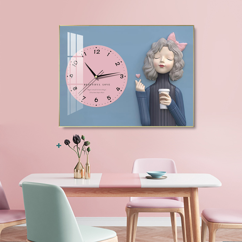 网红多媒体盒免打孔电表箱v装饰时钟遮挡泡泡女孩画家用配电箱挂