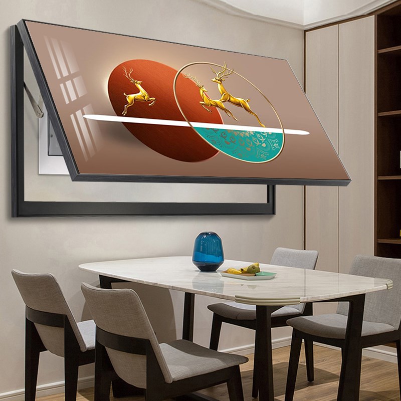 现代轻奢电表箱装饰画大尺寸新中式简G约配电箱电闸箱空开遮挡网