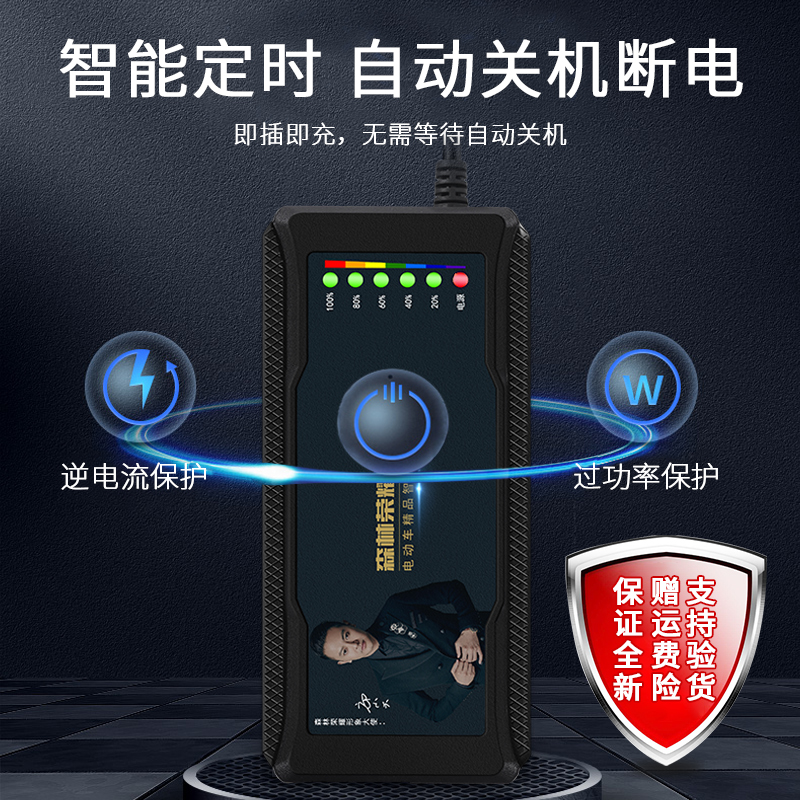 自动断电a智能电动车电瓶充电器48V12AH60V20AH72爱玛雅迪三轮通