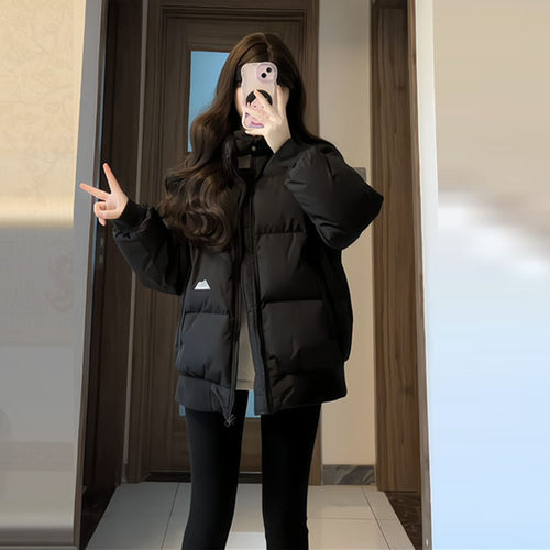 晶煊时尚韩国高级感立领羽绒服女