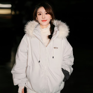 美拉德派克服加厚棉袄外套 2025新款 赵露思同款 毛领羽绒棉服女冬季