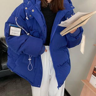 韩版 新款 宽松加厚棒球面包服 潮牌炸街连帽羽绒棉服女2025冬季 时尚