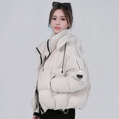 韩国高级感短款 连帽羽绒棉袄女冬2025巨好看超火小个子洋气面包服