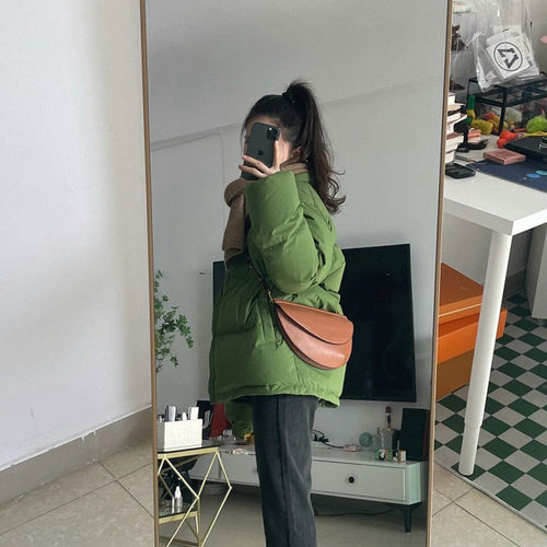 美式复古立领羽绒棉服女加厚晶煊