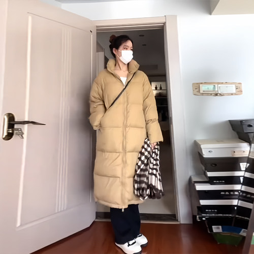 晶煊超长款过膝立领棉服送运费险