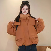 超好看户外防风短款 羽绒棉袄女冬2025年巨好看超火洋气冲锋衣棉服