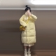 韩版 女神保命穿搭奶黄色棉服女中长款 冬2025新款 宽松百搭面包服潮