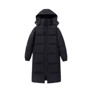 中戏剧学院同款羽绒服男女超长款大码过膝加厚情侣白鸭绒宽松校服