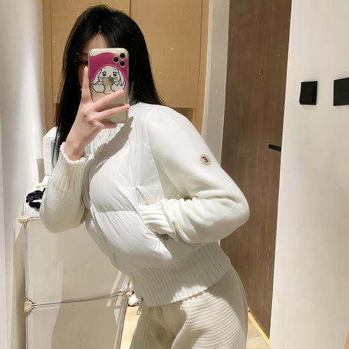 超好看奶油泡芙针织拼接羽绒棉服