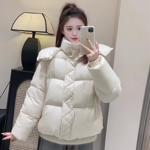 超好看美拉德泡芙短款羽绒棉袄女
