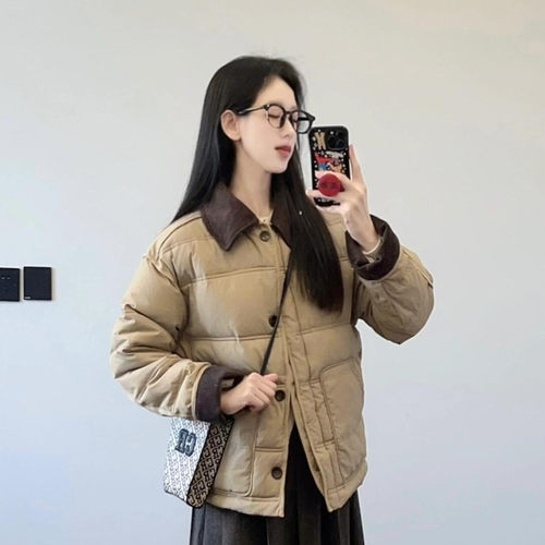 晶煊韩国学生小翻领羽绒棉服