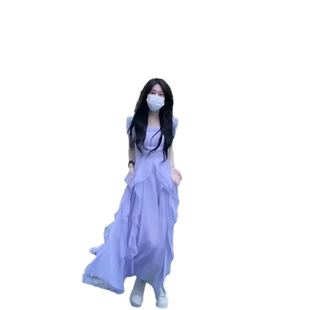 方领泡泡袖茶歇法式初恋连衣裙女夏季2026年新款复古温柔收腰长裙