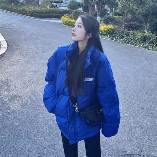 克莱因蓝羽绒棉服oversize女晶煊