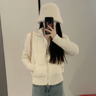 超好看短款 针织拼接立领羽绒棉袄女冬2025年秋冬巨好看超火外套潮