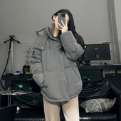 短款 超好看洋气爱心连帽羽绒棉袄女2025韩系冬装 新款 小个子面包服