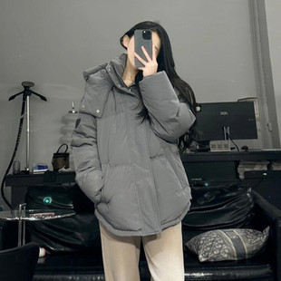 小个子面包服 短款 超好看洋气爱心连帽羽绒棉袄女2025韩系冬装 新款