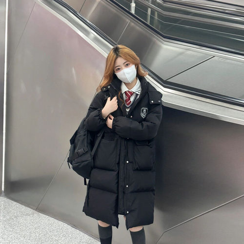 晶煊送运费险韩剧女主中长款棉服