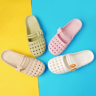 新款包头拖鞋女夏百搭透气软底防滑洞洞时尚外穿学生居家凉拖鞋女