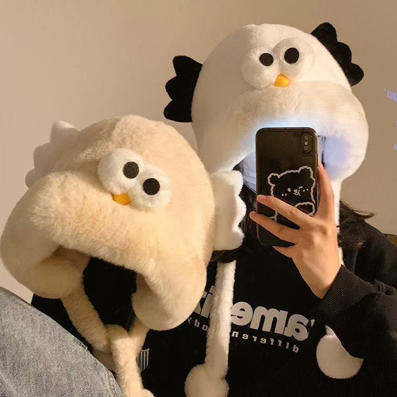 冬季辣妹卡通小鸡帽子成人冬天