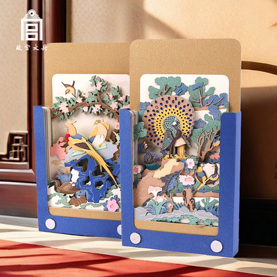 故宫文具百鸟争鸣立体纸雕便签