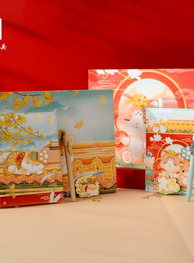 故宫文具宫猫知时节笔记本创意手账本日记本国潮风文创本教师礼物