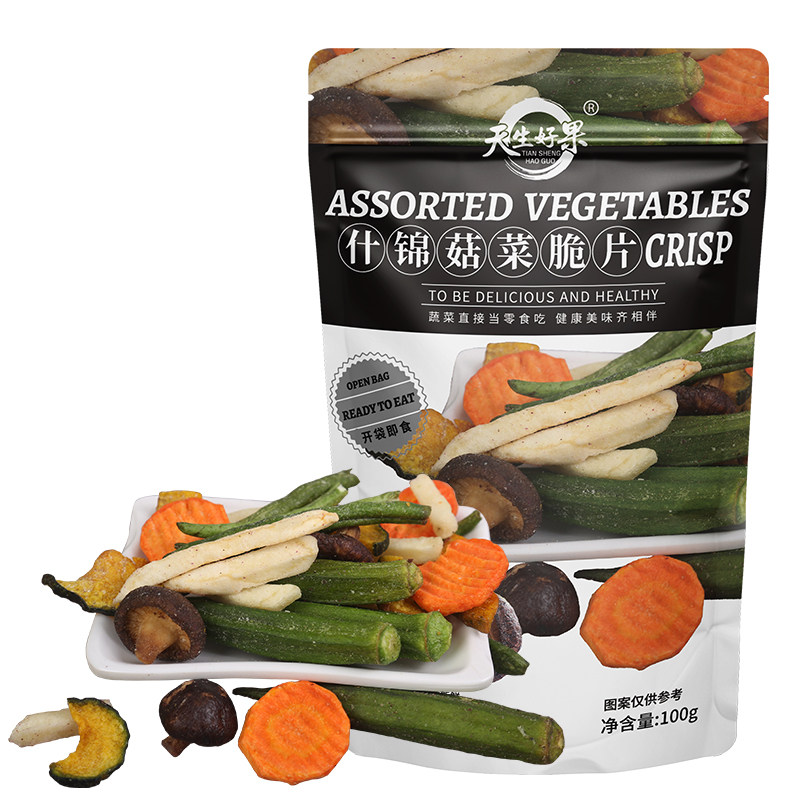 天生好果什锦菇菜脆片100克即食零食蔬菜干零食办公室天生好果