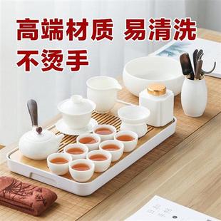 2021新款 定制高档羊脂玉德化白瓷功夫茶具套装 家用轻奢茶壶茶杯