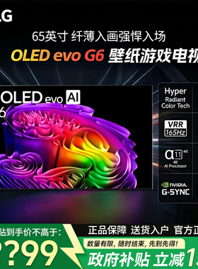 LG OLED65G6PCA 65英寸 壁纸超薄无缝贴壁 165Hz 游戏电视