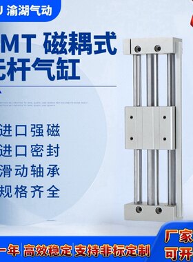 滑轨RMT磁偶式无杆气缸带导轨