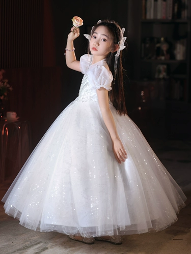 Летний наряд маленькой принцессы, детское платье девочки цветочницы, наряд для музыкальных выступлений