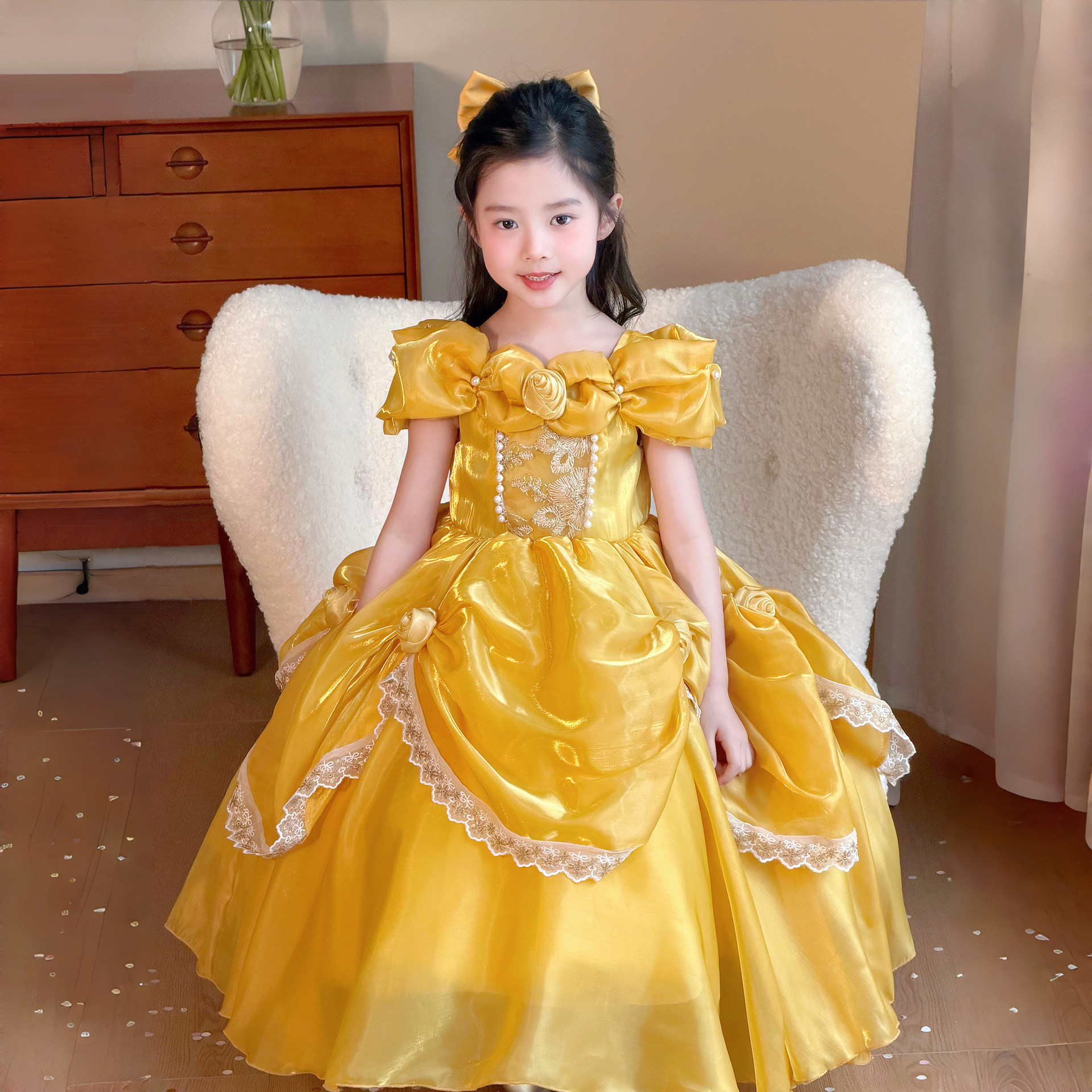 女童贝儿公主裙2026夏季新款高定法式复古重工生日礼服儿童连衣裙