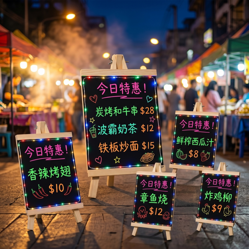 可擦写DIY摆摊小黑板展示牌桌面立牌奶茶咖啡蛋糕店餐厅吧台商用广告招牌夜市摊位点餐手写3060cm价目表价签