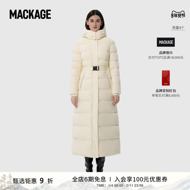 MACKAGE女士 CALINA长款保暖收腰时尚休闲经典修身羽绒服外套上衣