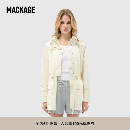 MACKAGE女士 KERYN户外中长款收腰风雨衣外套上衣