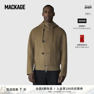 MACKAGE男士 MALIK 连帽休闲双面羊毛大衣夹克外套上衣