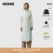 女士 MACKAGE MAI经典 长款 显瘦羊毛毛呢大衣外套 修身 明星同款