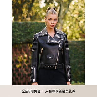 MACKAGE女士 皮衣外套上衣 MASINA铆钉机车休闲经典 修身