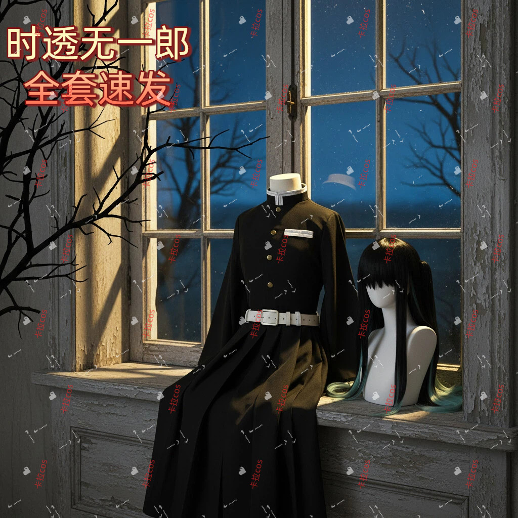 鬼灭之刃时透无一郎cos服霞之呼吸鬼c服男款女款成人儿童全套假发