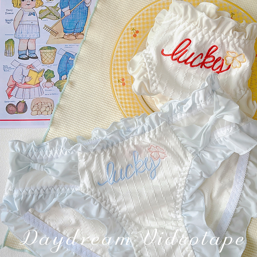 内裤日系少女纯欲蝴蝶结字母刺绣