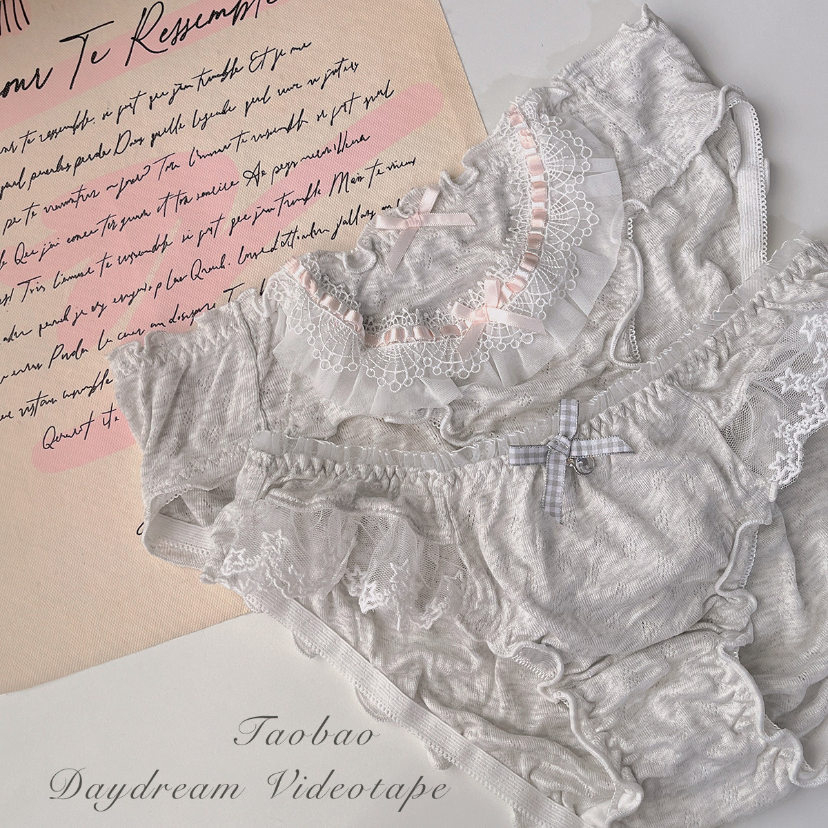 韩系灰~蕾丝边少女棉质内裤简约ins三角裤高开叉舒适透气纯欲可爱,女士内衣/男士内衣/家居服,女三角裤,淘宝优惠券,粉丝福利购,淘宝优惠卷