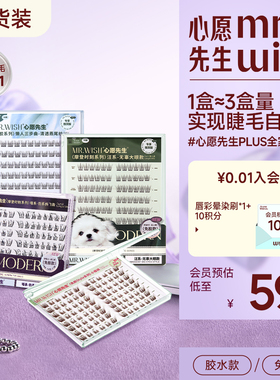 心愿先生PLUS版大盒免胶假睫毛懒人三步曲分段眼睫毛贴自然浓密款